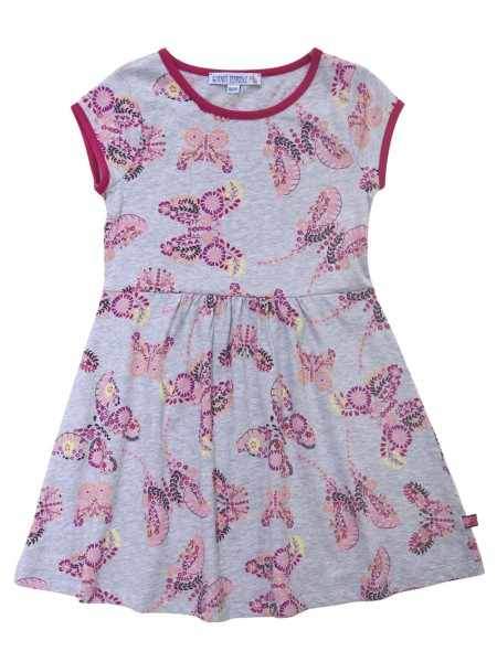 Kleid Schmetterlingsdruck - Jersey - silvermelange