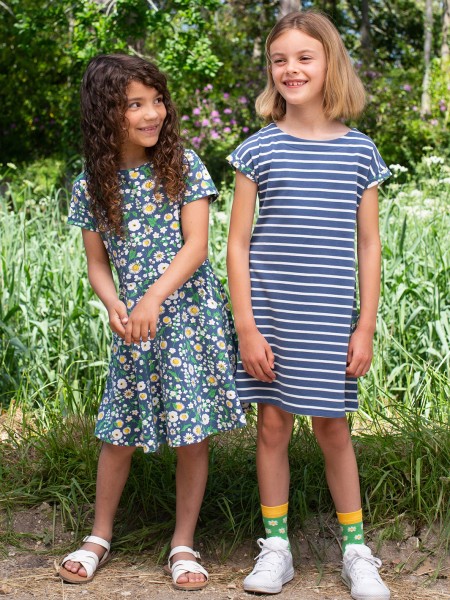 Durdle Door Kleid - kurzarm - navyblau gestreift