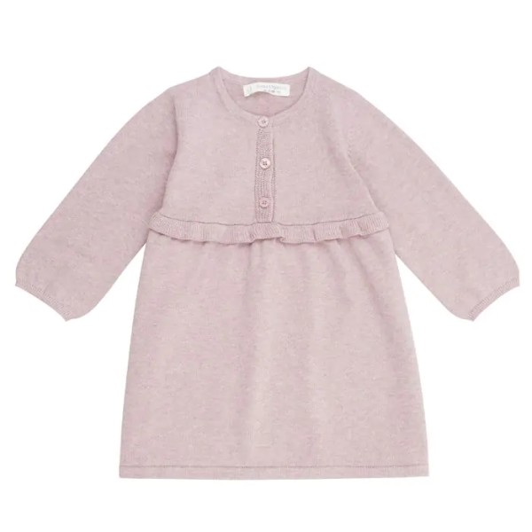 Mädchen Strickkleid - sand und altrosa - Flora