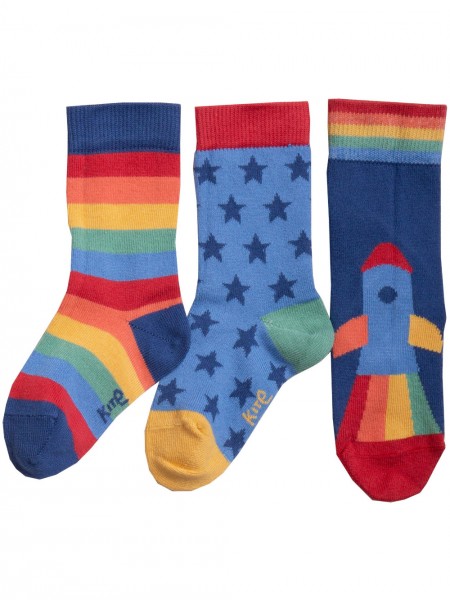 Rainbow Rocket Socken - 3er Pack