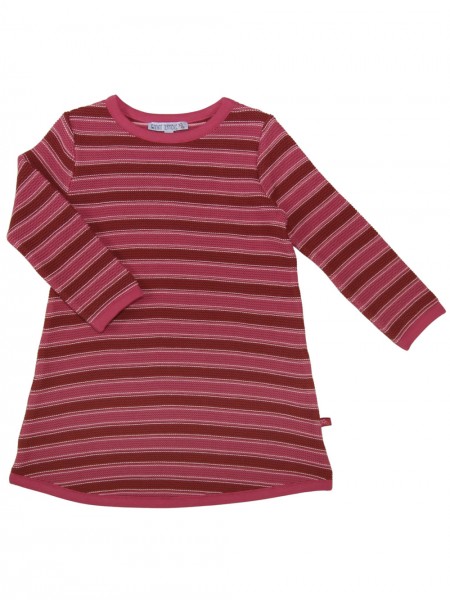 Strickkleid mit Streifen - langarm - erika/rot