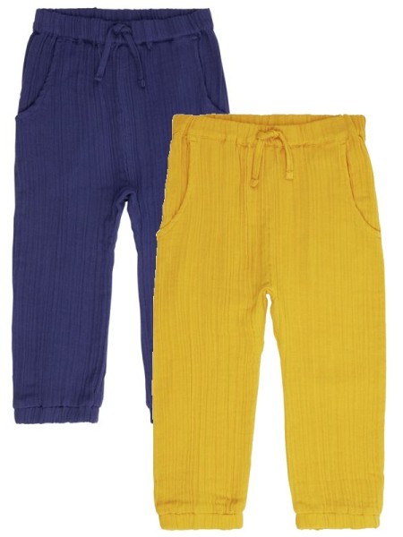 Babyhose Loki - Musselin - navy und curry