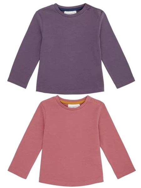 Mädchen Shirt - langarm - dunkelrosa oder aubergine - Arlena