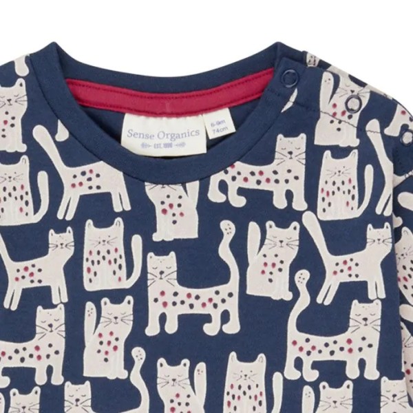 Baby Shirt - langarm - mit Katzen - Klara