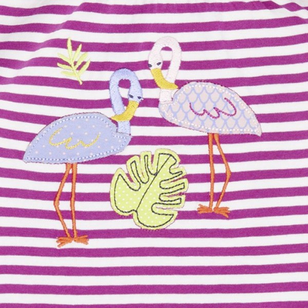Mädchen Shirt Gada - mit Flamingos - geringelt - berry