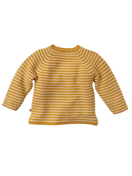 Baby Strick Pullover - honiggelb geringelt