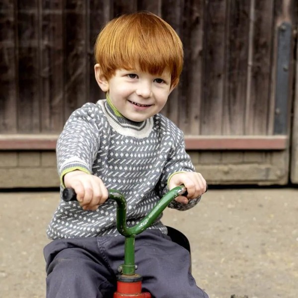 Kinder Strickpullover - anthrazit/beige - Kuruk