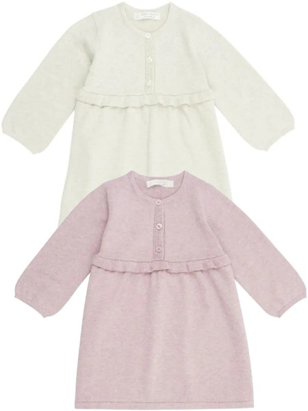 Baby Strickkleid - sand und altrosa - Flora