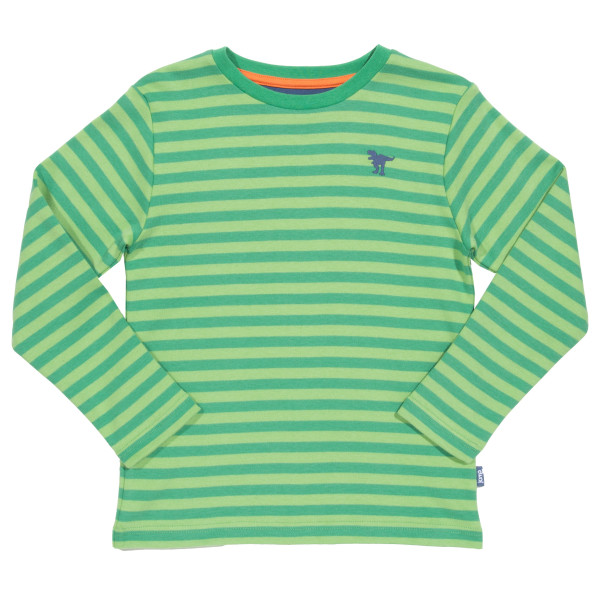 Dino Stripe Shirt - grün mit kleinem Dino