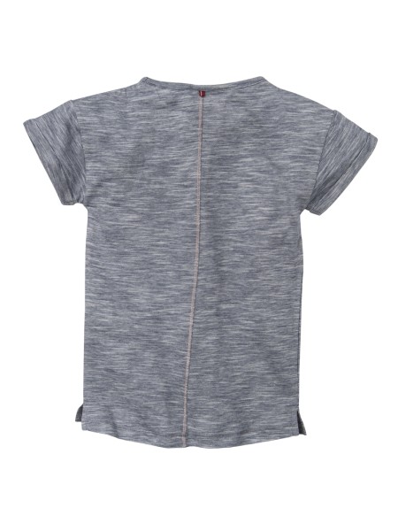 Longshirt - kurzarm - dunkelblau mélange - mit Katzenmotiv