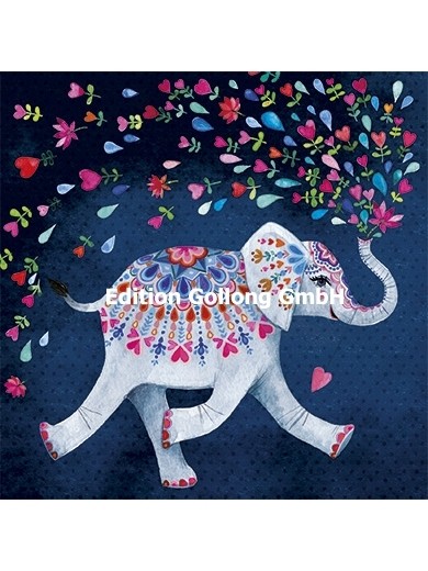 Postkarte - Elefant - Mila Marquis - 14x14cm