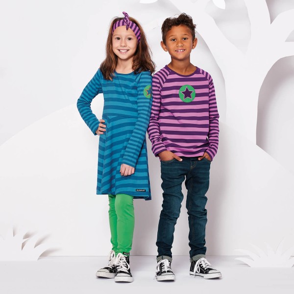 Twirl Dress Stripes - langarm - dark ocean/ocean