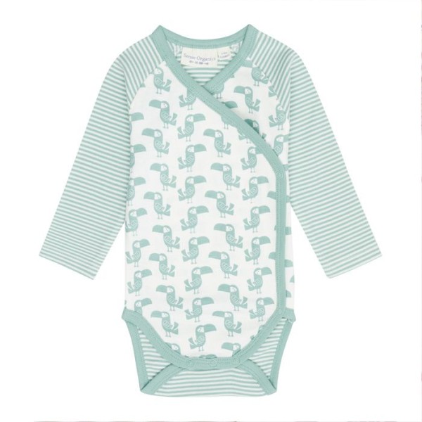 Wickelbody Ygon - langarm - mit Tukan Print
