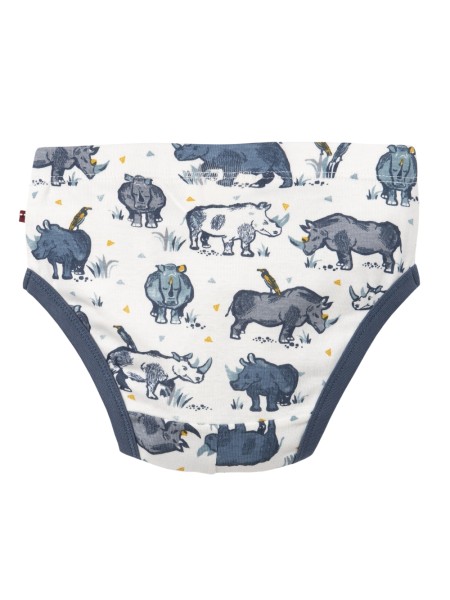 Jungen Unterhosen - 2er Pack - Nashorn und dunkelblau