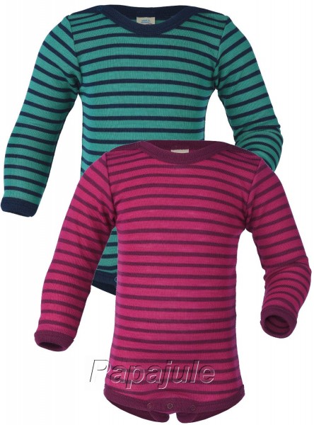 Body langarm - Wolle/Seide - mit Druckknöpfen auf der Schulter