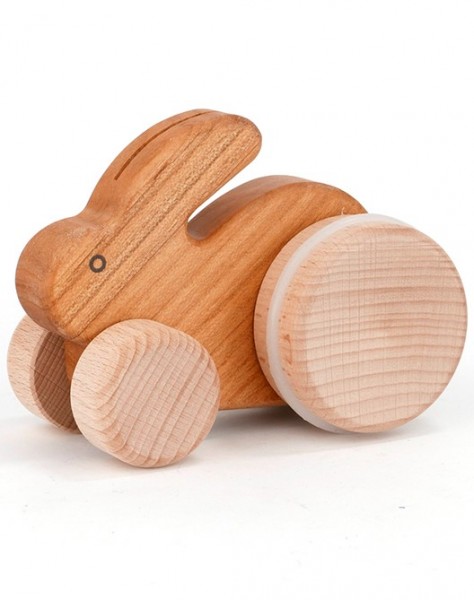 Small Rabbit - Schiebehase - natur - auf Rädern