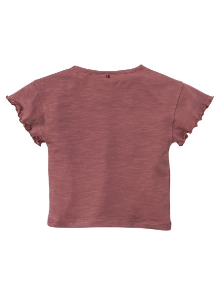 Shirt - kurzarm - beere - mit Rüschen am Arm