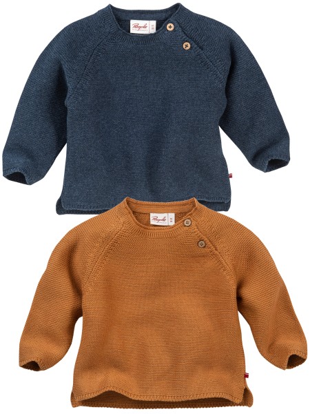 Baby Strick Pullover - zimt oder dunkelblau mélange