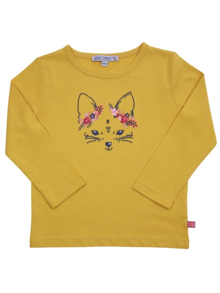 Shirt mit Fuchsstickerei - langarm - honey
