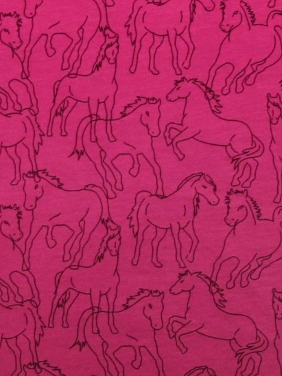 Top Pferde Alloverdruck - berry