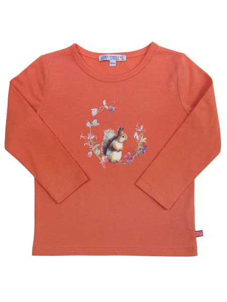 Shirt mit Eichhörnchendruck - langarm - carrot