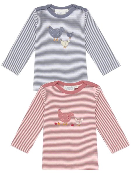 Baby Shirt - langarm - mit Hühnern - Luna