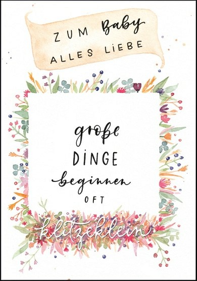 Doppelkarte zur Geburt - Zum Baby alles Liebe - 125x185mm