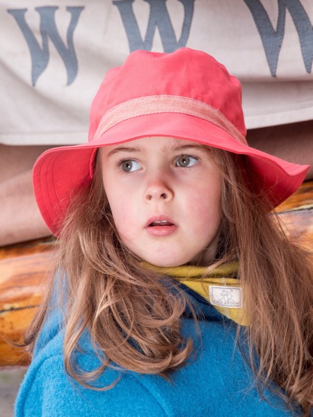 Sonnenhut Olaf - coralle - UV40 - breite Krempe - mit Tunnelzug