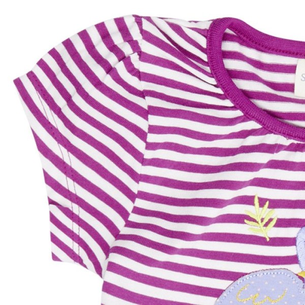 Mädchen Shirt Gada - mit Flamingos - geringelt - berry