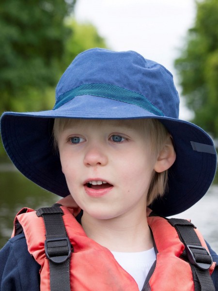 Sonnenhut Olaf - marine - UV80 - breite Krempe - mit Tunnelzug