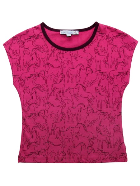 Top Pferde Alloverdruck - berry