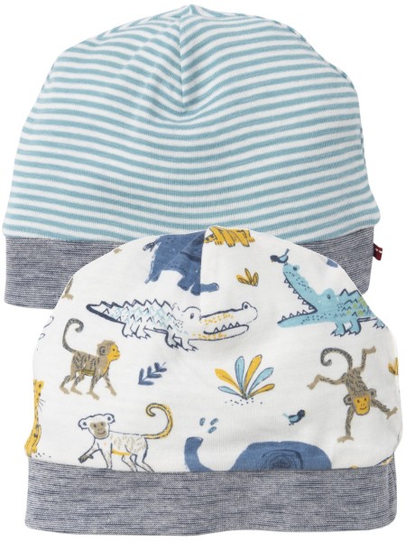 Baby Wendemütze - Savanne - türkis geringelt