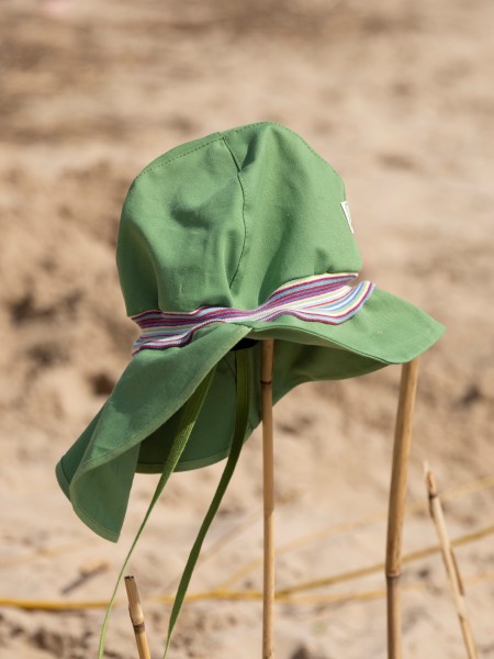 Sonnenhut Feuerwehr Strick - green tea (neue Farbe) - UV60 Rundumschutz