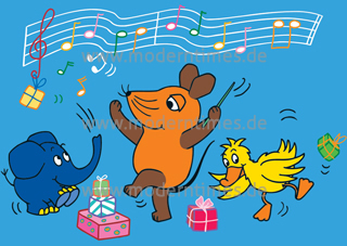 Postkarte - Maus - Geburtstagsständchen