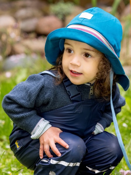 Sonnenhut Feuerwehr Strick - caribean sea (neue Farbe) - UV80 Rundumschutz