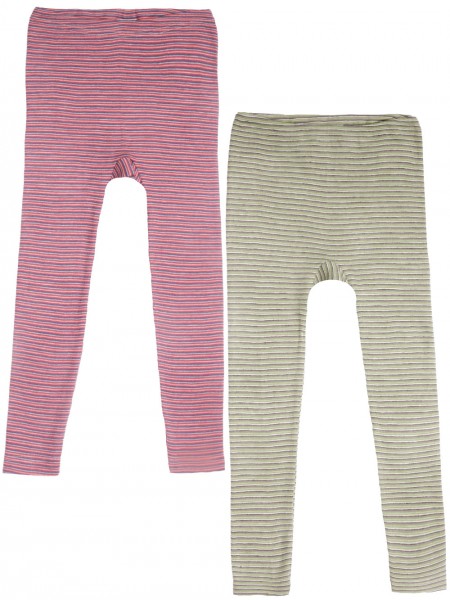 Leggings - Wolle/Seide - geringelt