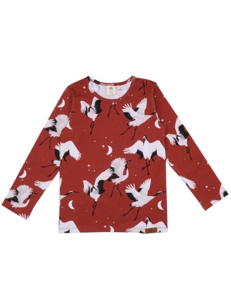 Shirt - langarm - Kraniche - Dancing Cranes
