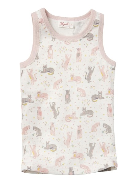 Mädchen Unterhemd - mit Katzen Alloverprint