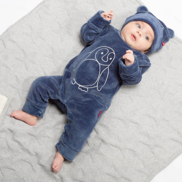 Strampelanzug - Pinguin - navy