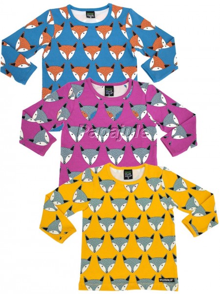 T-Shirt Fox - langarm - lotus/mid marine/saffron