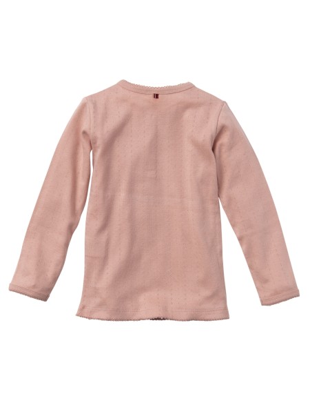 Shirt - langarm - rosenholz - mit Ajour Musterung