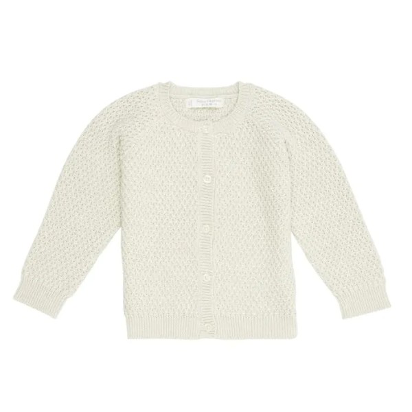 Bio Strickjacke - sand und aubergine - Elia