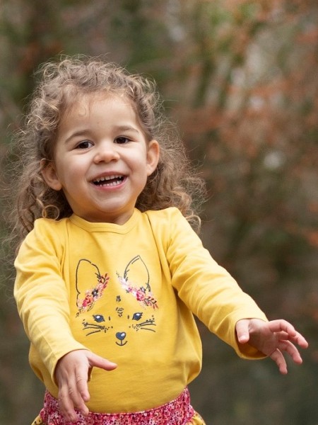 Shirt mit Fuchsstickerei - langarm - honey