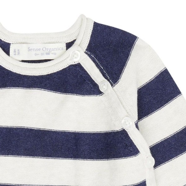 Baby Strickjacke Picasso - navy gestreift