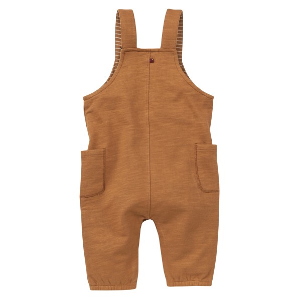 Baby Sweat Latzhose - zimt - mit großen Taschen