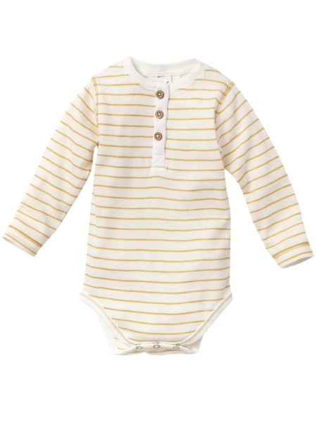 Body - langarm - honiggelb geringelt