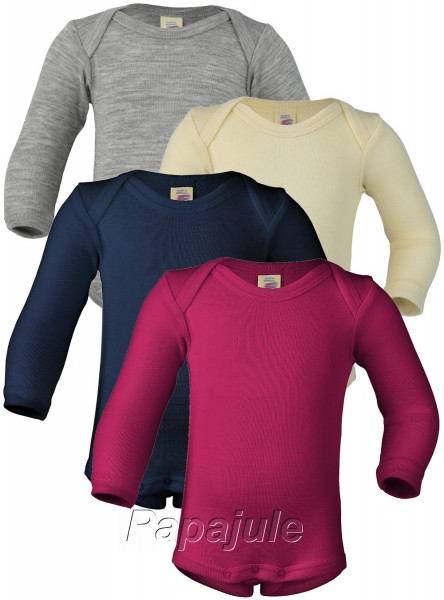 Body langarm - Wolle/Seide - Schlupfausschnitt