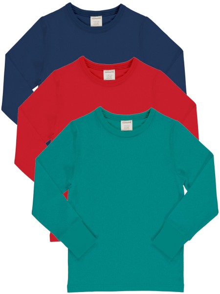 Shirt - langarm - lagoon/navy/ruby