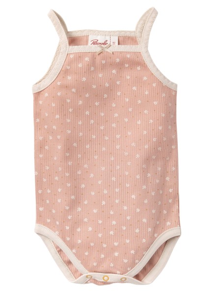 Body - mit Trägern - rosa - feiner Druck Blätter