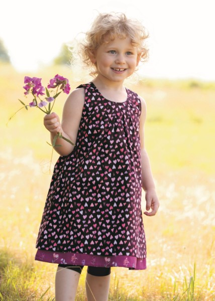 Wendekleid - Herzen/Blümchen - cassis berry